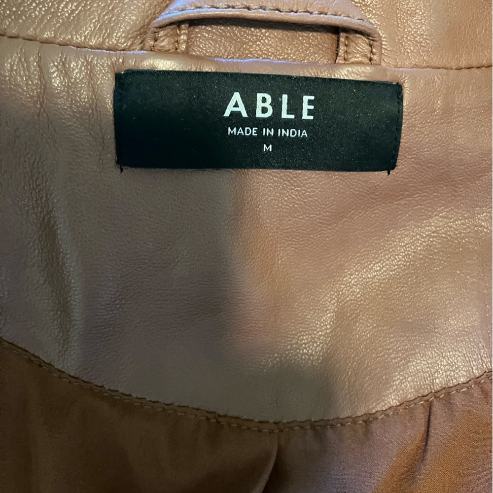 Able Maha Leather Jacket, Whiskey, Size Medium - Picture 3 of 14